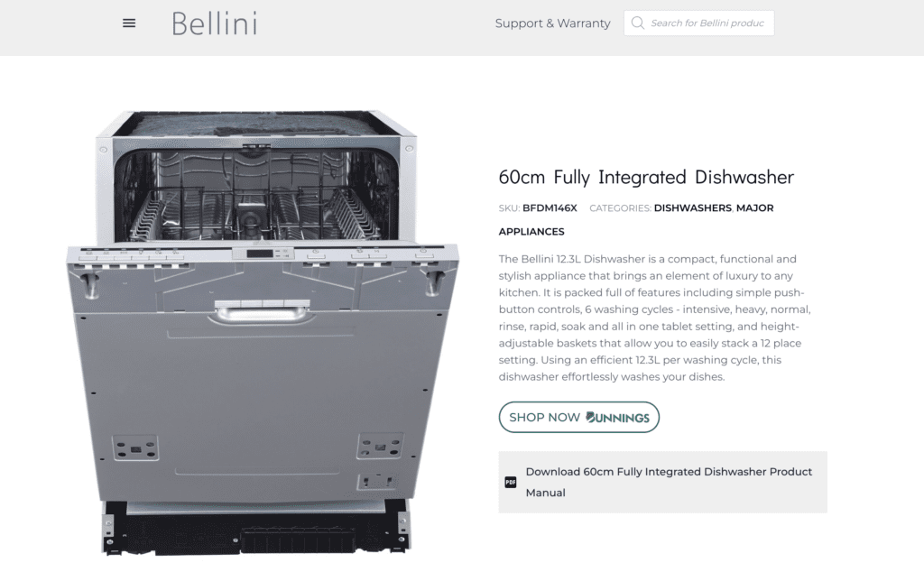 bellini dishwasher image