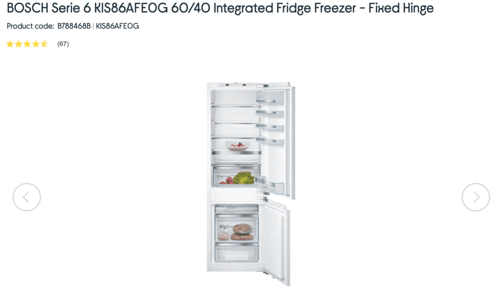 integrated fridge freezer 60 40