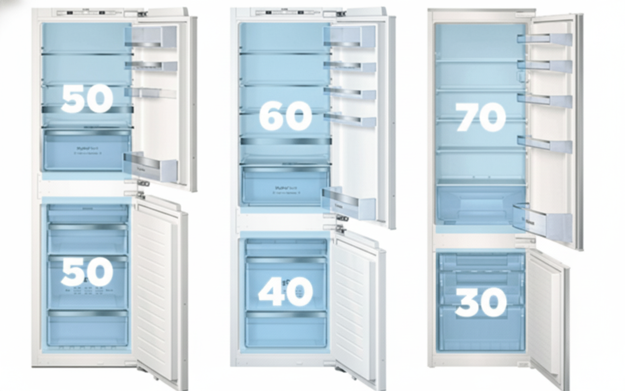 integrated fridge freezer 60 40