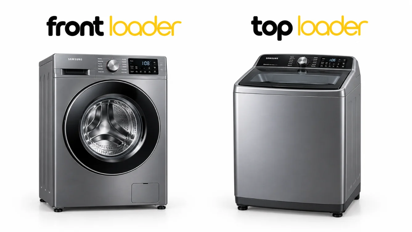 Front loader and top loader washing machines